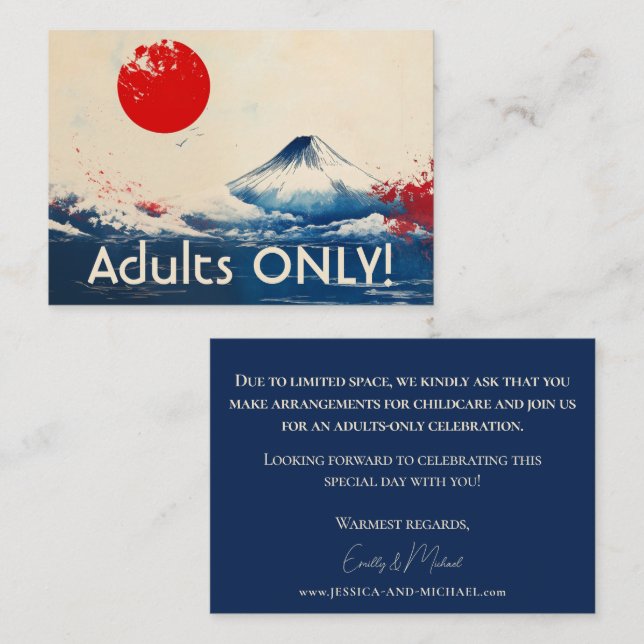 Cartão De Informações Polite NO KIDS Japonesque Harmony with Fuji (Frente/Verso)