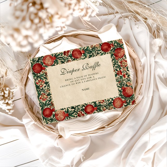Cartão De Informações Pomegranate Garden Botanical Diapper Raffle  (Criador carregado)