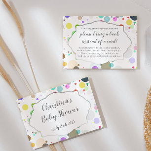 Cartão De Informações Pontos de Chá de fraldas "Trazer livro em vez de c