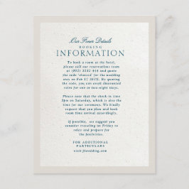 Cartão De Informações Pormenores de Casamento em Papel Artesanal Falso B