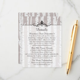 Cartão De Informações Pormenores / Direções do Casamento Russo da Árvore