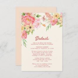 Cartão De Informações Pormenores do casal de manteiga floral amarela