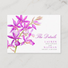 Cartão De Informações Pormenores do casamento da orquídea roxa