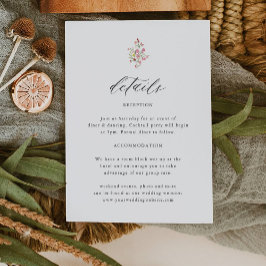 Cartão De Informações Pormenores do Casamento de Elegante Floral Floral
