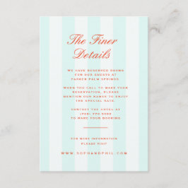 Cartão De Informações Pormenores do Casamento Laranja-Teal de Disquete V