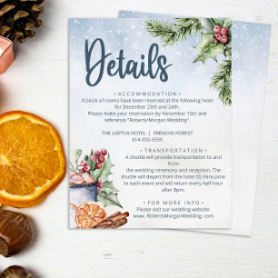 Cartão De Informações Pormenores do Casamento Neves com Cacau Quente de 