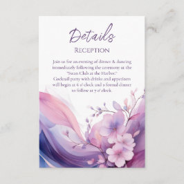 Cartão De Informações Pormenores sobre Cherry Blossoms-Casamento de Wate