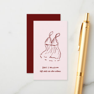 Cartão De Informações Portalha Retro Chá de panela do tamanho da Linge