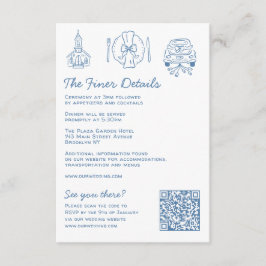 Cartão De Informações Portas Whimsical Detalhes do Casamento RSVP Código