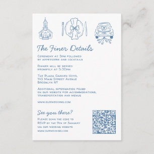 Cartão De Informações Portas Whimsical Detalhes do Casamento RSVP Código