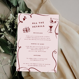 Cartão De Informações Portas Whimsical Detalhes do Convidado de Casame