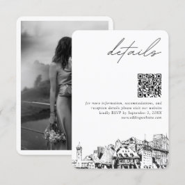 Cartão De Informações Portland Wedding Details QR Code Small