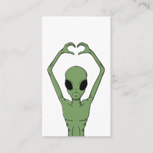 Cartão De Informações Pose do Coração Alien