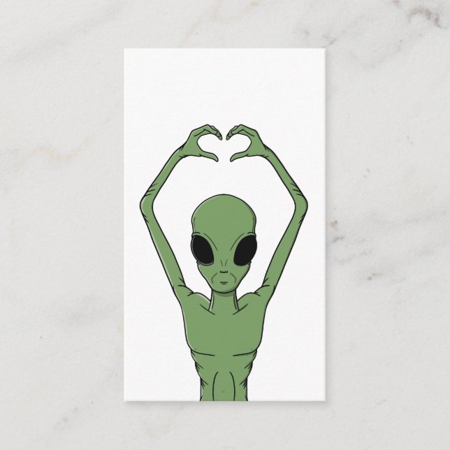Cartão De Informações Pose do Coração Alien (Frente)