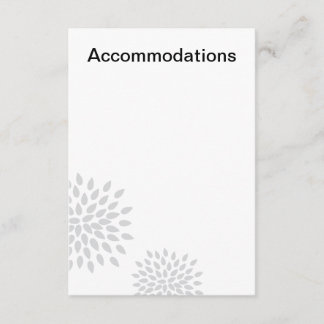 Cartão De Informações Posh Petals | Prata | Alojamentos Inserir