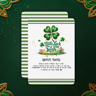 Cartão De Informações Pouca sorte do Chá de fraldas Dourado de Shamrock 