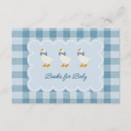 Cartão De Informações Powder Blue Gingham Goose Books for Baby