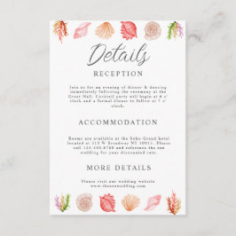 Cartão De Informações Praia de Verão com Aquarela Moderna