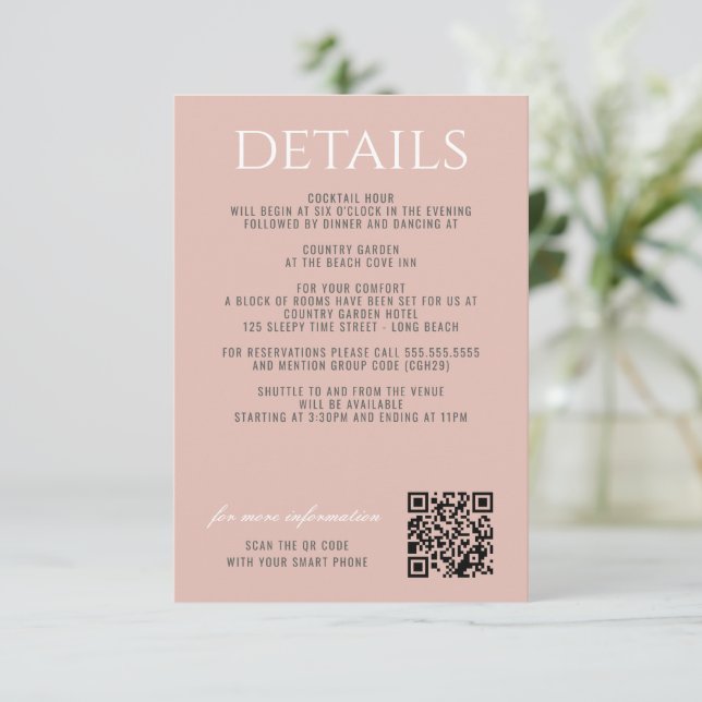 Cartão De Informações Praia Pastel (Em pé/Frente)