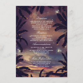 Cartão De Informações Praia Sunset Palm Deixa Detalhes De Casamento