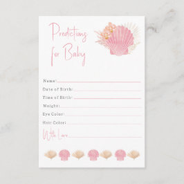 Cartão De Informações Predições para a menina