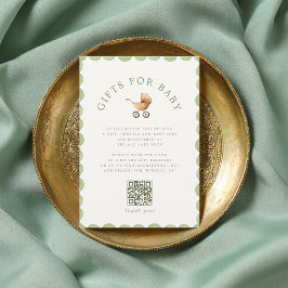 Cartão De Informações Preppy Baby Carriage Grandmillennial Baby Shower