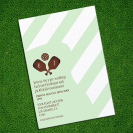 Cartão De Informações Preppy Pickleball Stripes Pre-Wedding Game
