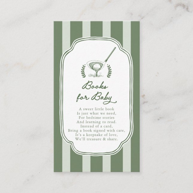 Cartão De Informações Preppy Stripe New to the Club Books for Baby (Frente)