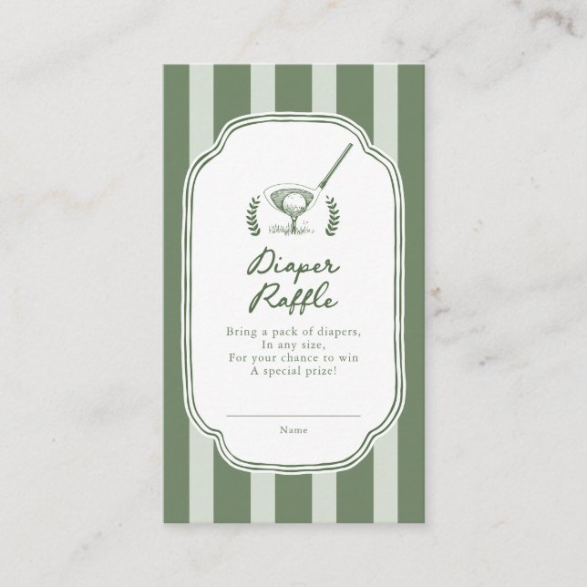 Cartão De Informações Preppy Stripe New to the Club Diaper Raffle Ticket (Frente)