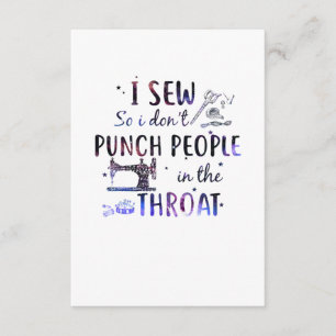 Cartão De Informações Presente de costura Eu masco para não picar Pess