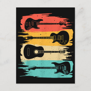 Cartão De Informações Presente de Guitarra Vintage para Homens Mulheres
