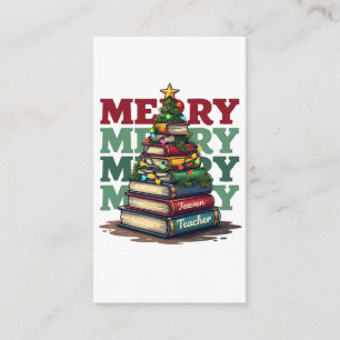 Cartão De Informações Presente de Professor Livros de Natal para Profe