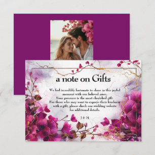 Cartão De Informações Presentes, com foto Fuchsia Enchantment: Aquarela