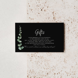 Cartão De Informações Presentes de Casamento Negra de Eucalyptus Minimal