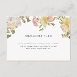 Cartão De Informações Presilha principal | Citrinos | Floral rosa