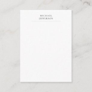 Cartão De Informações Preto & Branco Minimalista Simples Moderno