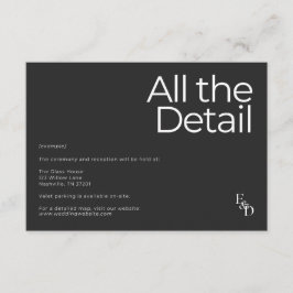 Cartão De Informações Preto e branco minimalista