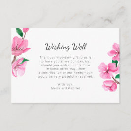 Cartão De Informações Primavera Cherry Botanic desejando o casamento do 