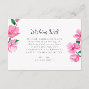 Cartão De Informações Primavera Cherry Botanic desejando o casamento do 