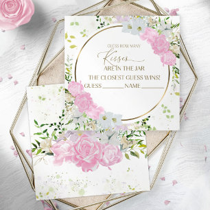 Cartão De Informações Primavera De Flor Selvagem Adivinha Quantos Cartõe