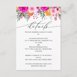 Cartão De Informações Primavera de flor selvagem colorida