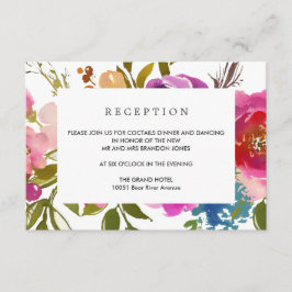 Cartão De Informações Primavera Exuberante | Recepção de Casamento Flora