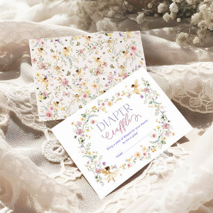 Cartão De Informações Primavera Fairy Wildflower Garden Baby Fralda Raff