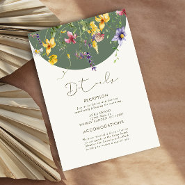 Cartão De Informações Primavera Fall Boho Wildflower Bloom Whimical