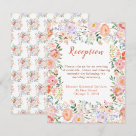 Cartão De Informações Primavera Flores Recepção de casamento