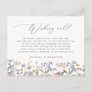 Cartão De Informações Primavera Wildflower Meadow Garden Boho Desejando 