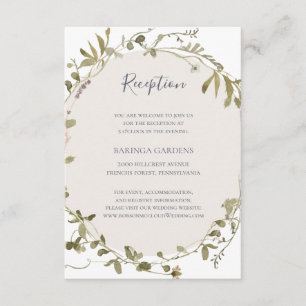 Cartão De Informações Primavera Wildflower   Placa de Recepção de casa