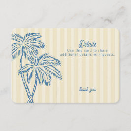 Cartão De Informações Primaveras de Palma Amarelas Pastel Beach Detalhes