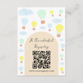 Cartão De Informações Primeiro aniversario de Balão de Ar Quente do Mund