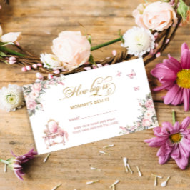 Cartão De Informações Princesa Carruagem Floral Como Grande é Mamãe Bell